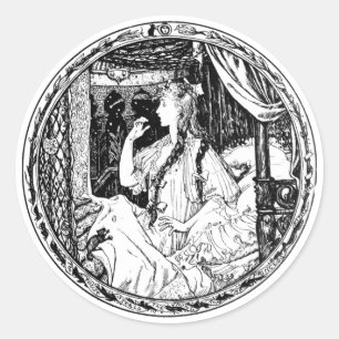 Adesivo Redondo O Rato Rouba O Anel Do PrincesaSticker