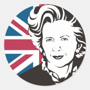 Adesivo Redondo O Reino Unido lamenta Margaret Thatcher, a dama de