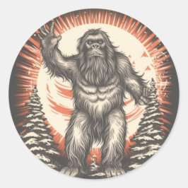 Adesivo Redondo O Reverso Patriótico de Bigfoot