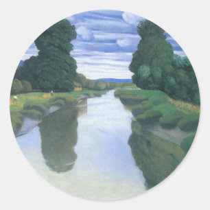 Adesivo Redondo O Rio em Berville por Felix Vallotton, Arte Fino