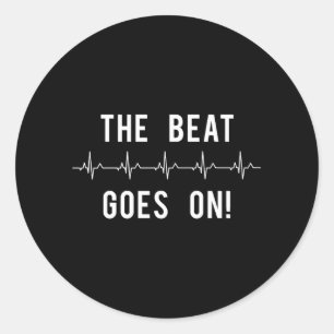 Adesivo Redondo O Ritmo De Batimento Cardíaco Vai Para O Hospital