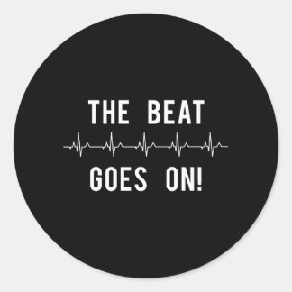 Adesivo Redondo O Ritmo De Batimento Cardíaco Vai Para O Hospital