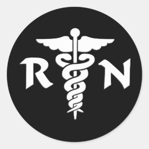 Adesivo Redondo O RN nutre o símbolo médico