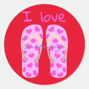 Adesivo Redondo O rosa Flip-Flops Thunder_Cove