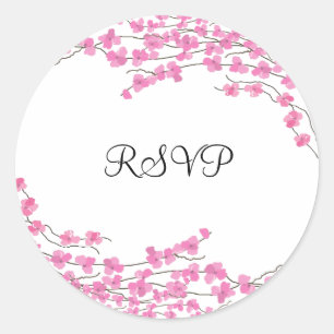 Adesivo Redondo O rosa floresce RSVP
