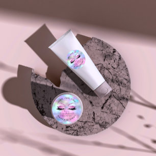 Adesivo Redondo O rosa Ombre do brilho do salão de beleza