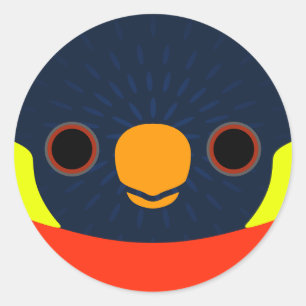 Adesivo Redondo O rosto de um Lorikeet Mitchell
