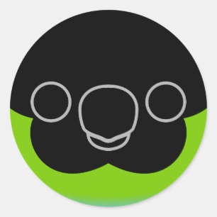 Adesivo Redondo O rosto de um periquito de Nanday