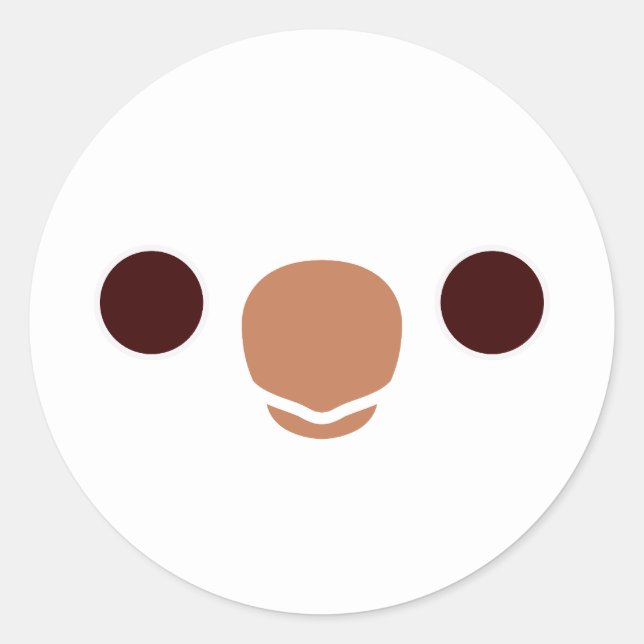 Adesivo Redondo O rosto de um periquito galino (Frente)
