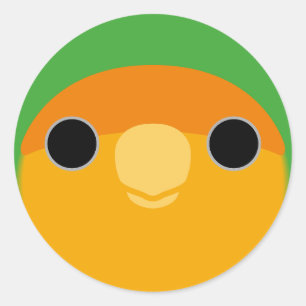 Adesivo Redondo O rosto de um pombinho de cara laranja