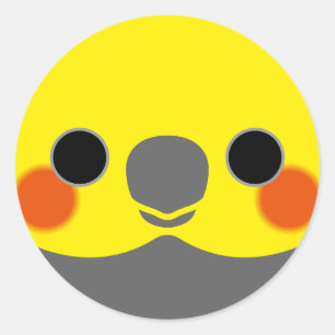 Adesivo Redondo O rosto de uma cinza normal de galinha