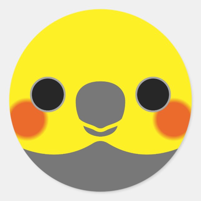 Adesivo Redondo O rosto de uma cinza normal de galinha (Frente)