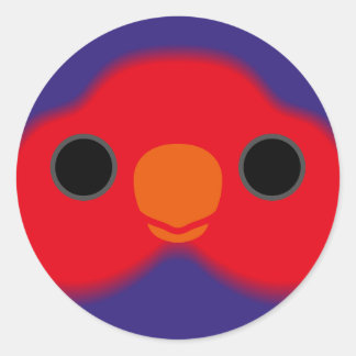 Adesivo Redondo O rosto de uma lória violeta