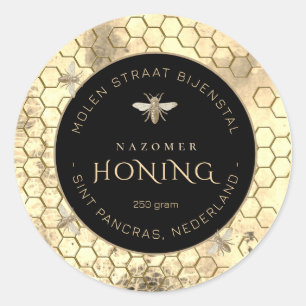 Adesivo Redondo O RÓTULO DE HONAGEM DO BEWERKBARE conheceu bij en 