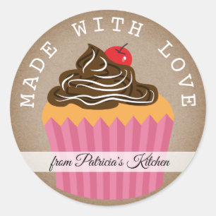 Adesivo Redondo O Rustic Kraft Fez Amor Com A Cozinha De