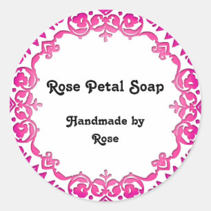 Adesivo Redondo O sabão Handmade da arte floral do vintage