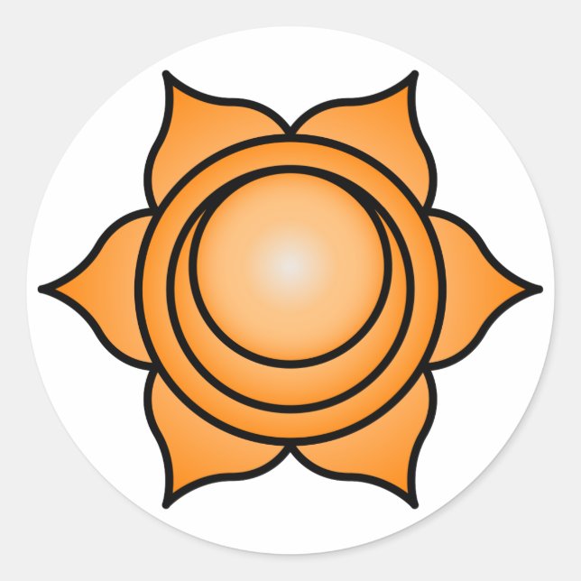 Adesivo Redondo O Sacral Chakra (Frente)