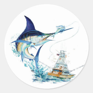Adesivo Redondo O Sailfish toma a isca