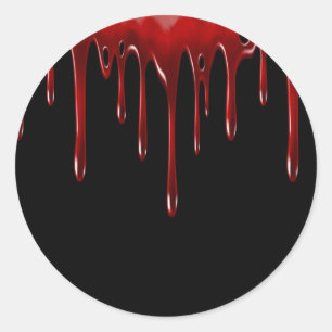 Adesivo Redondo O sangue de Falln goteja o preto