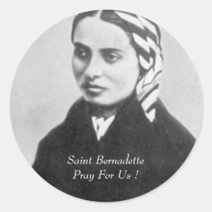 Adesivo Redondo O santo Bernadette Pray para nós