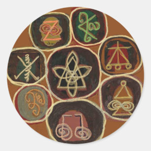 Adesivo Redondo O SELO de CURA:  Emblema de Karuna Reiki