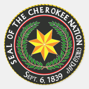 Adesivo Redondo O Selo Excelente Da Nação Cherokee Oklahoma