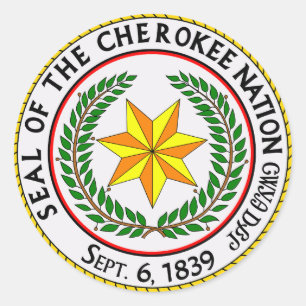Adesivo Redondo O Selo Excelente Da Nação Cherokee Oklahoma