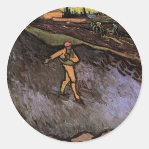 Adesivo Redondo O Semeador: Arredores de Arles por Vincent van Gog