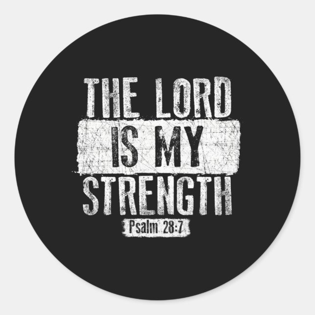 Adesivo Redondo O Senhor é minha força religiosa (Frente)