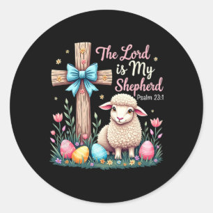 Adesivo Redondo O Senhor É O Meu Pastor Páscoa Christian Lamb East
