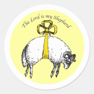 Adesivo Redondo O SENHOR é o meu pastor Psalm 23 Sticker