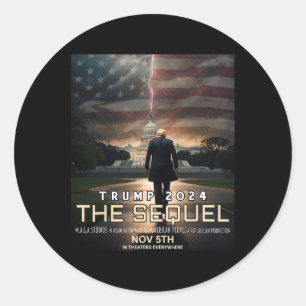 Adesivo Redondo O Sequel Trump 2024 Camisa Felon Engraçado Republi
