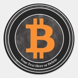 Adesivo Redondo O seu texto/cor preto e Cinza Grunam a Cripto Bitm