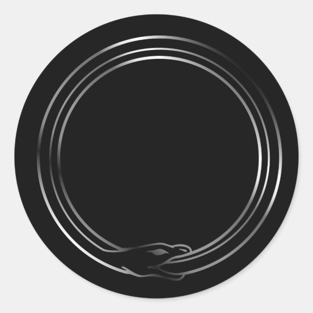 Adesivo Redondo O símbolo de Ouroboros cobra (Frente)