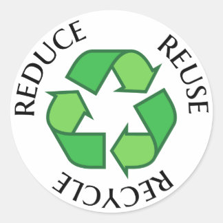 Adesivo Redondo O símbolo verde do reciclagem, reduz o reciclar