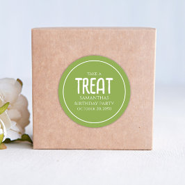 Adesivo Redondo O Simples Tratado De Aniversário Favorece O Verde