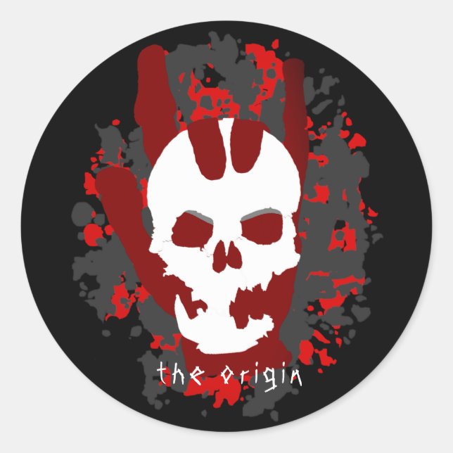 Adesivo Redondo O Sinal De Origem Eu Amo Você Duro Legal Rocker (Frente)