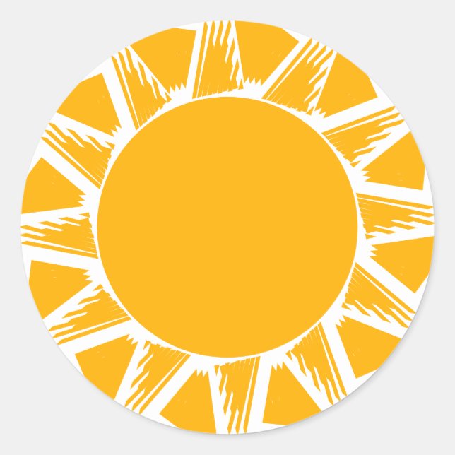 Adesivo Redondo O sol amarelo moderno do boho fica feliz e diverti (Frente)