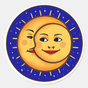 Adesivo Redondo O Sol e a Lua