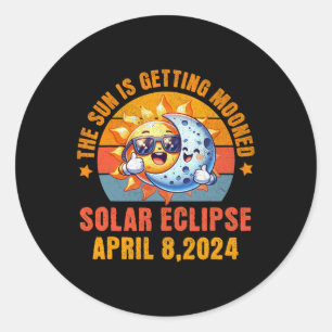 Adesivo Redondo O Sol Está Chegando À Lua Da Chase Solar 2024