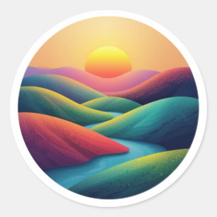 Adesivo Redondo O Sol Laranja