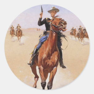 Adesivo Redondo O soldado de Frederic Remington