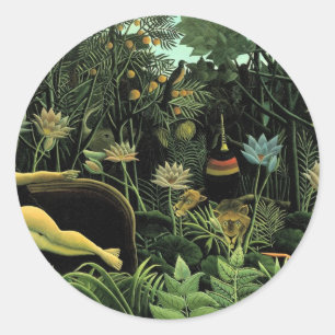 Adesivo Redondo O Sonho de Henri Rousseau (1910)