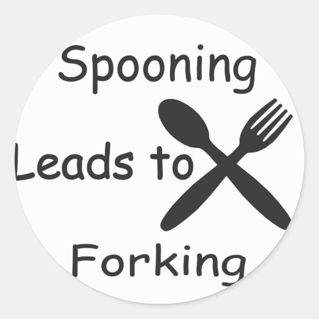 Adesivo Redondo O Spooning conduz ao Forking (Frente)