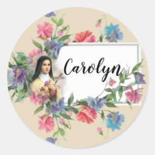 Adesivo Redondo O St. Therese de Lisieux personalizou