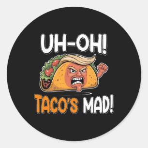 Adesivo Redondo O Taco está louco! - Orange Faced Funny Trump Taco