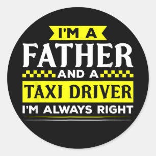 Adesivo Redondo O Taxi Padre Funny Taxi Pai