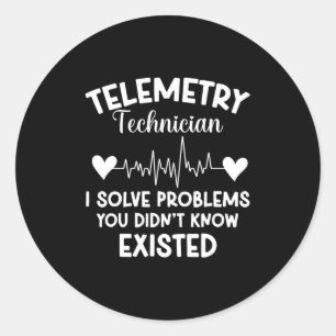 Adesivo Redondo O Técnico de Telemetria Pulso I Resolve Problemas 