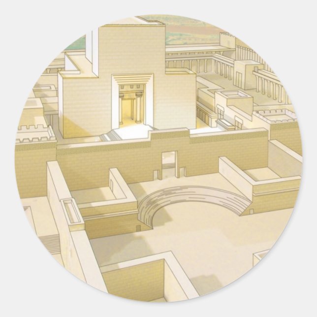Adesivo Redondo O Templo de Jerusalém (Frente)