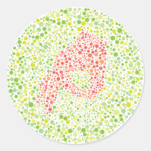 Adesivo Redondo O teste de Ishihara do jogo do círculo